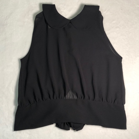 Tops - NEW!!!! Sheer Collared Dress Top Black
